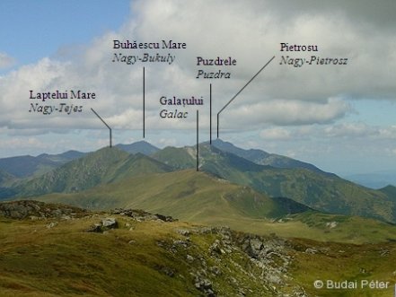 Centralna część głównej grani Gór Rodniańskich — widok z Vf. Gârgâlâu