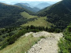 Widok na sedlo Medziholie z podejcia na Vek Rozsutec