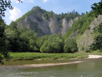 Pionowe skały wąwozu, którym biegnie niebieski szlak do słowackiej Leśnicy (Lesnica) (2)