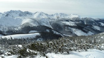 Widok z Grzesia na gwn gra sowackich Tatr Zachodnich