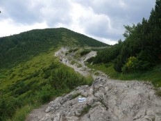 Podejście przez Boczań na Przełęcz między Kopami
