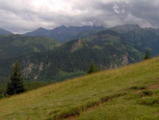 Widok z Gsiej Szyi na Tatry Wysokie