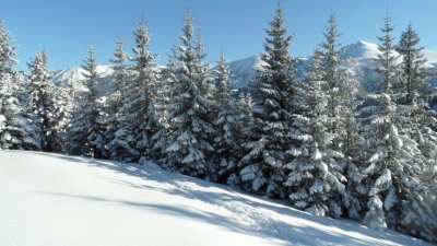 Niżna Przełęcz Białego w zimowej szacie