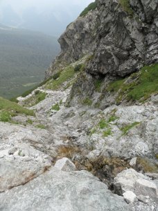 Spojrzenie w d na przebyty, ubezpieczony odcinek