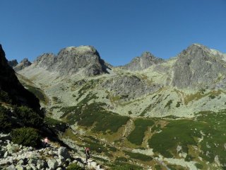  Widok z Doliny Starolenej na Jaworowy Szczyt, Ostry Szczyt i May Lodowy Szczyt