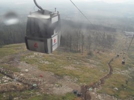 Kolejka gondolowa z Tatrzaskiej omnicy nad omnicki Staw