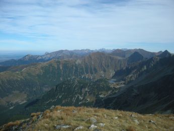 Widok ze Spalonej na polskie Tatry Zachodnie i Rohacze