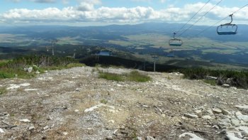 Widok z Soliska w kierunku Szczyrbskiego Jeziora (trbsk Pleso)